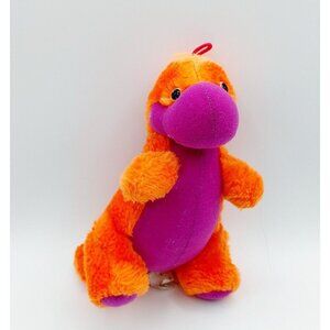 Ganz Orange Purple  Dinosaur Vintage 8" Plush Stuffed Animal